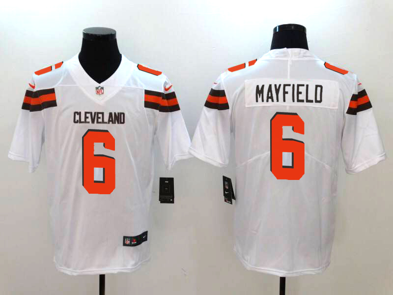 Men's Cleveland Browns Baker Mayfield #6 White Jersey